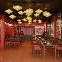 Thiết kế nhà hàng trung hoa Hắc Long Giang hòa quyện văn hóa Trung Quốc và hiện đại